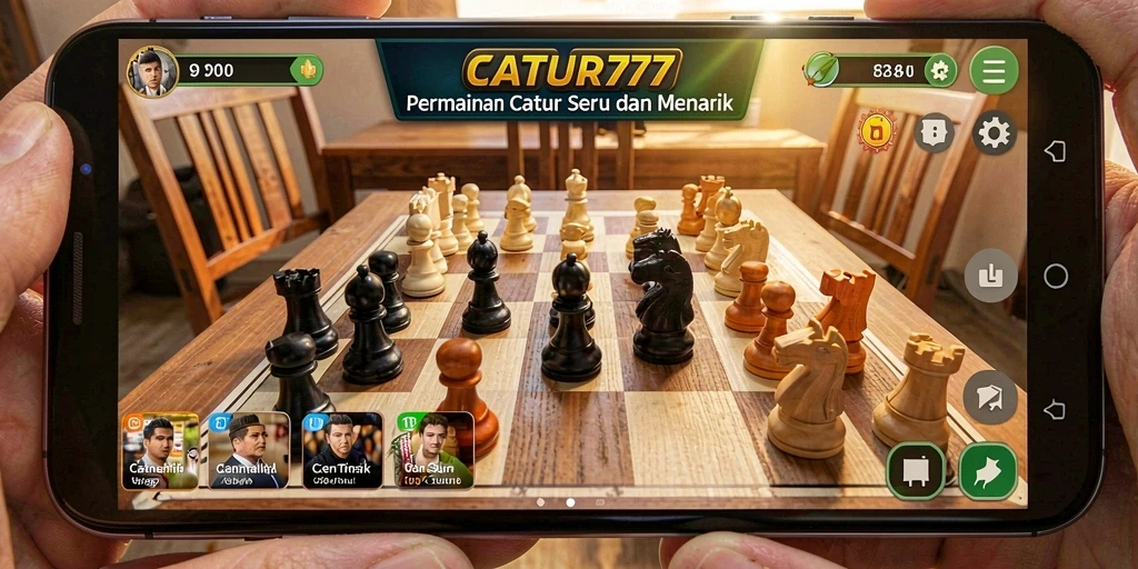 Screenshot menunjukkan gameplay seru dan strategis dari CATUR777.