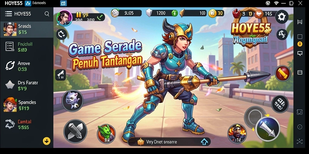 Tampilan menawan dari gameplay arcade HOYE55 yang seru.