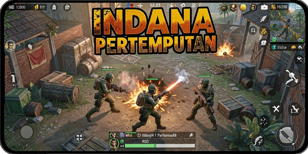 Gameplay epik INDAAA dalam pertempuran Battle Royale.