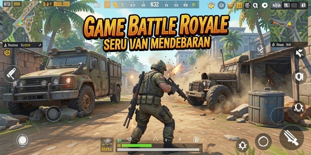 Gameplay N32 yang seru dalam pertarungan Battle Royale.