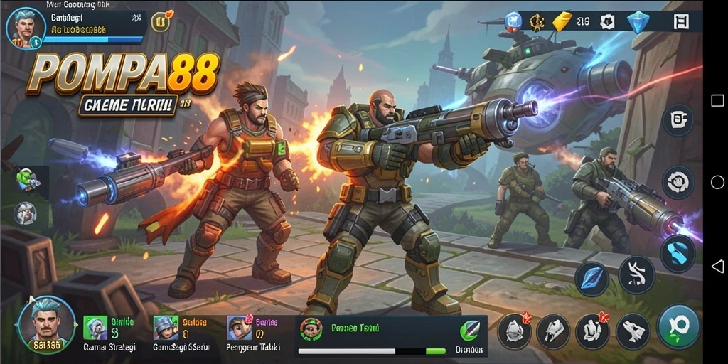 Gameplay seru POMPA88 menampilkan pertempuran strategi yang intens.