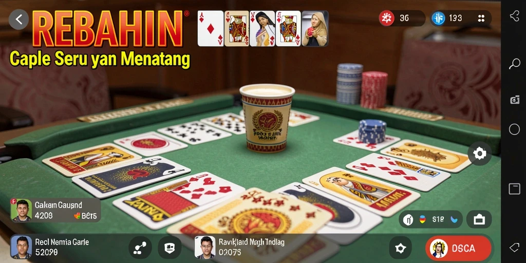 Tampilan gameplay seru dan interaktif dari REBAHIN di Gaple.