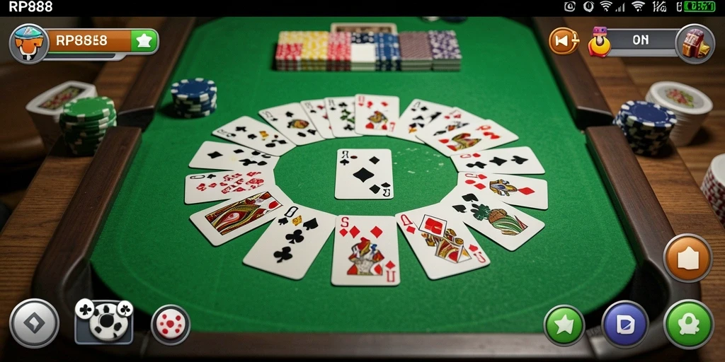 Tampilan gameplay seru saat bermain Gaple di RP888.