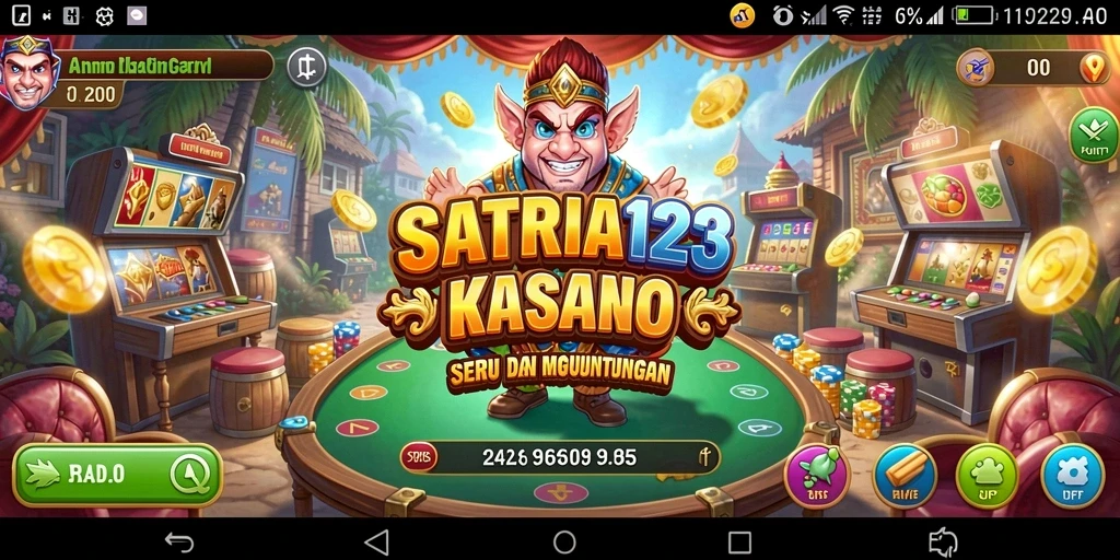 Screenshot gameplay SATRIA123 menampilkan suasana kasino yang seru dan menarik.