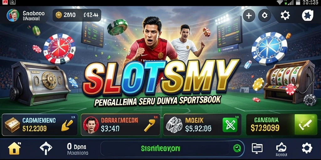 Tampilan utama gameplay dalam SLOTSMY dengan berbagai opsi taruhan.