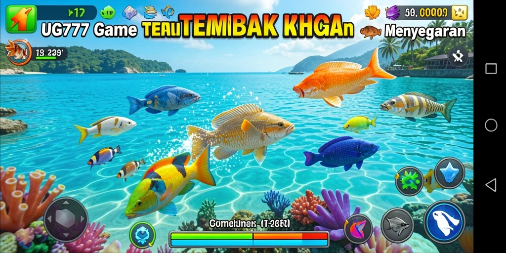 Tampilan gameplay UG777 yang menampilkan pengalaman menangkap ikan.